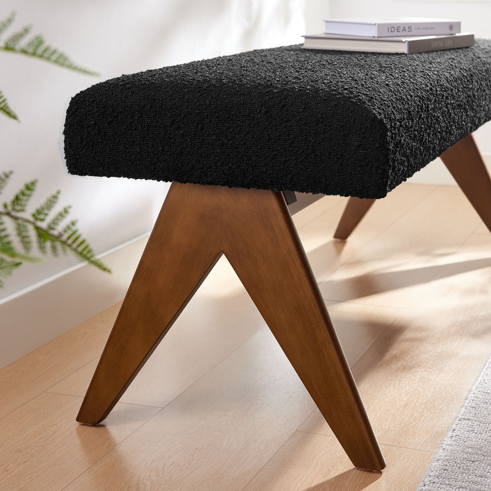 Lyra 47" Boucle Upholstered Bench by Modway | Benches | Modishstore - 6