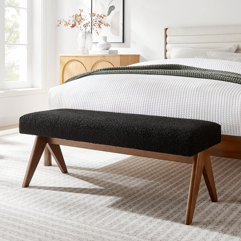 Lyra 47" Boucle Upholstered Bench by Modway | Benches | Modishstore - 7
