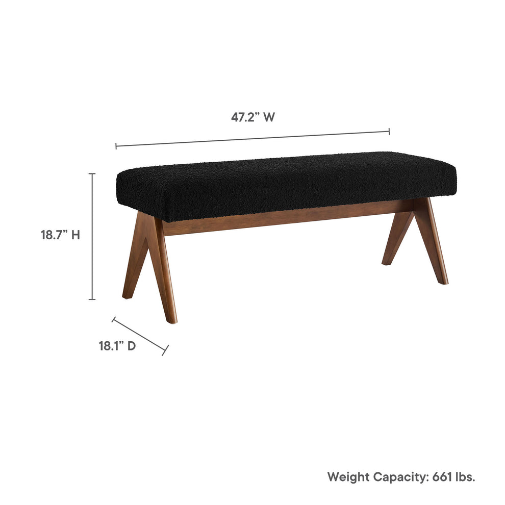 Lyra 47" Boucle Upholstered Bench by Modway | Benches | Modishstore - 9