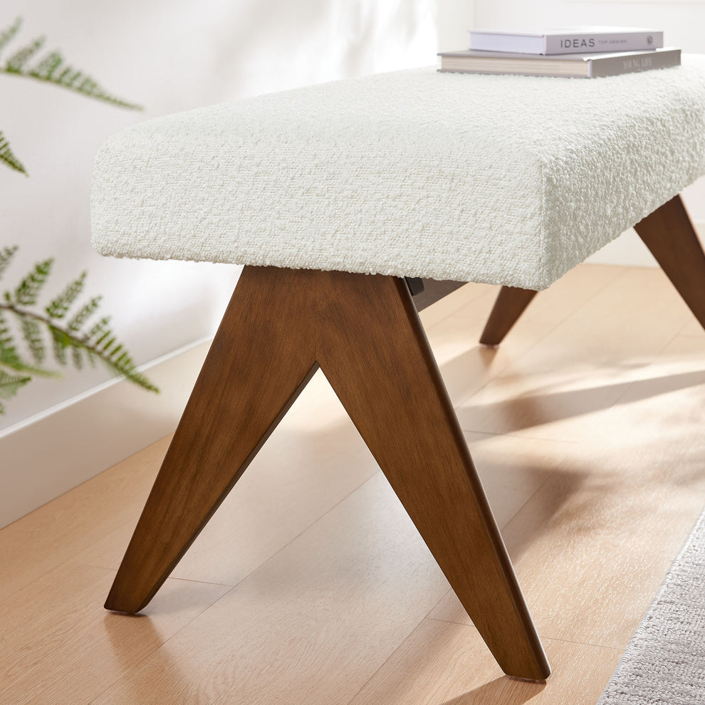 Lyra 47" Boucle Upholstered Bench by Modway | Benches | Modishstore - 14