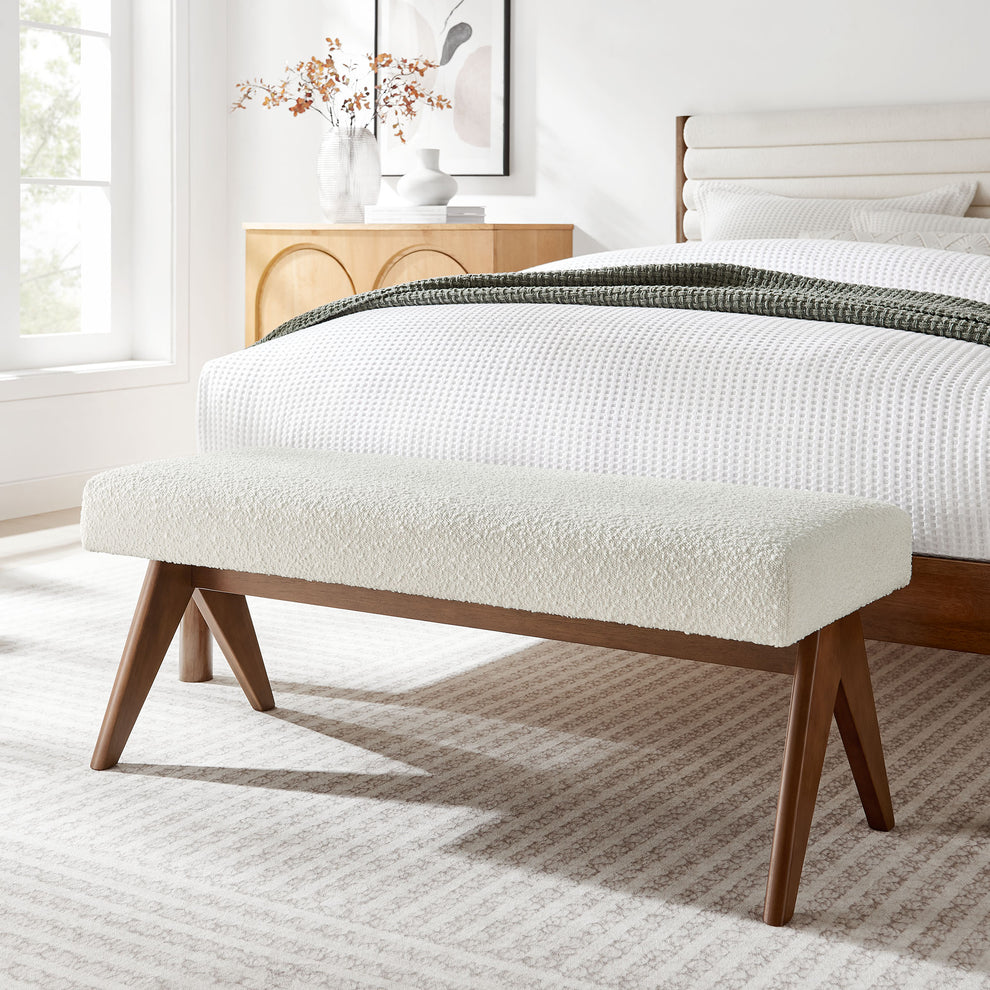 Lyra 47" Boucle Upholstered Bench by Modway | Benches | Modishstore - 15