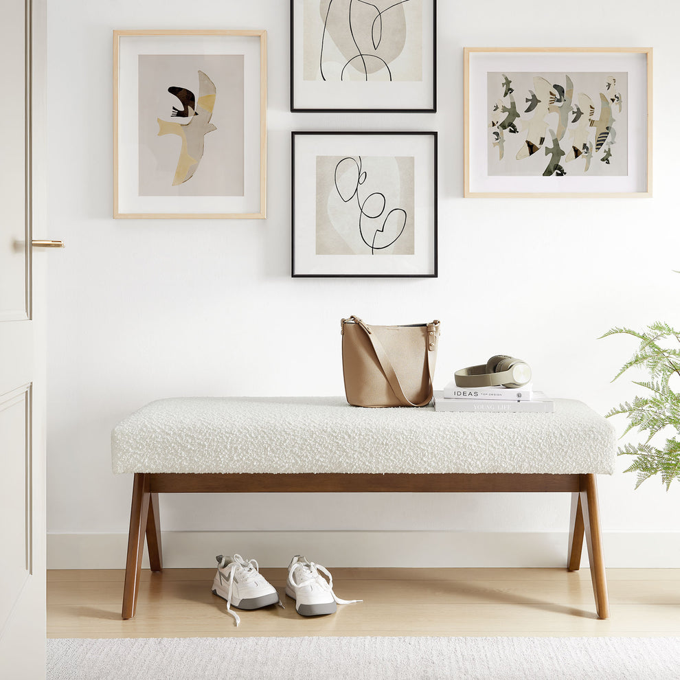 Lyra 47" Boucle Upholstered Bench by Modway | Benches | Modishstore - 16