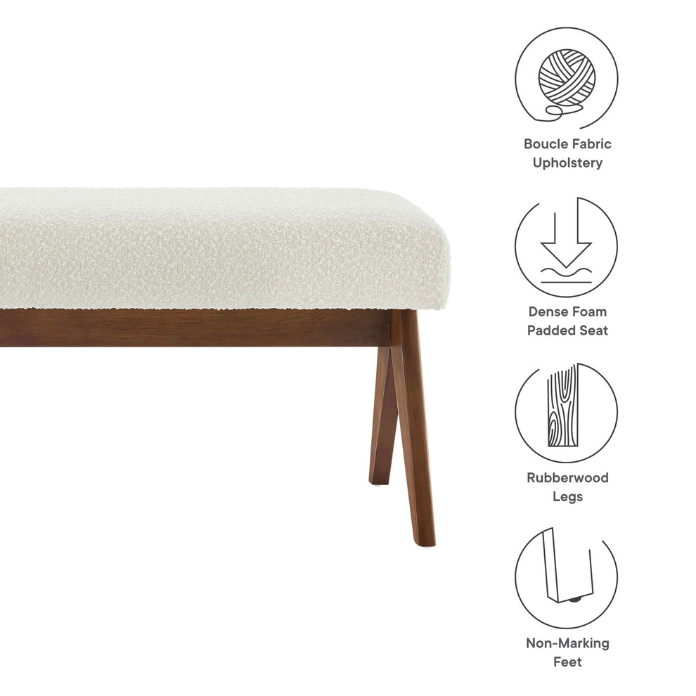 Lyra 47" Boucle Upholstered Bench by Modway | Benches | Modishstore - 17