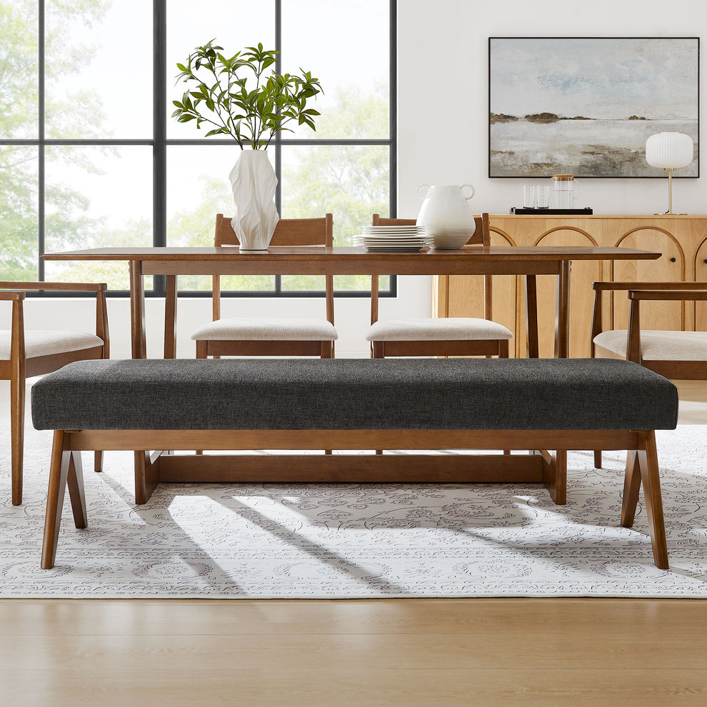 Lyra 63" Fabric Upholstered Bench by Modway | Benches | Modishstore - 1
