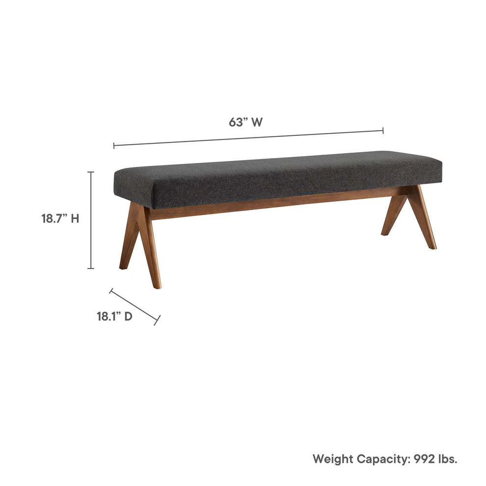 Lyra 63" Fabric Upholstered Bench by Modway | Benches | Modishstore - 9