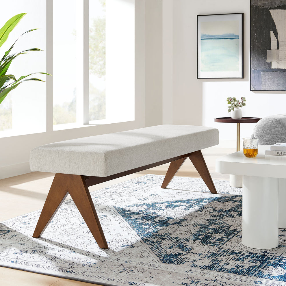 Lyra 63" Fabric Upholstered Bench by Modway | Benches | Modishstore - 24