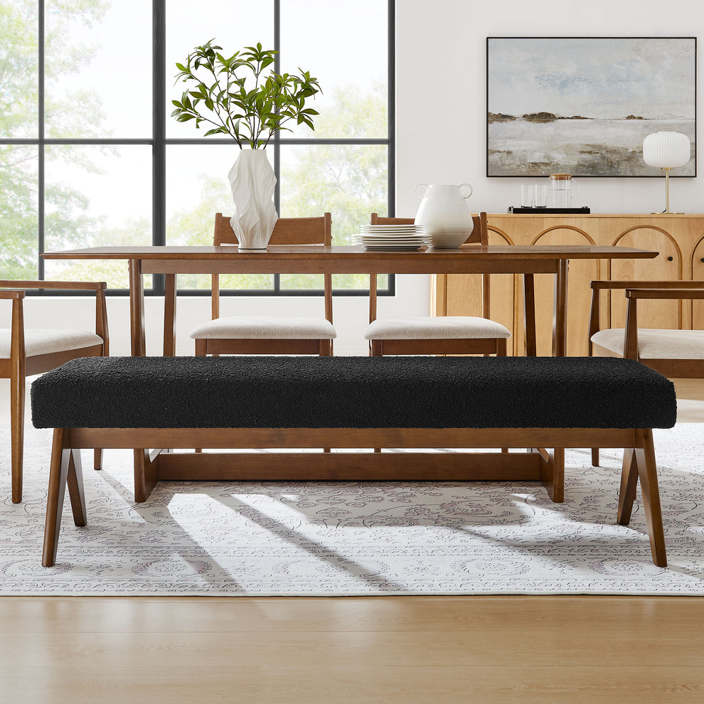 Lyra 63" Boucle Upholstered Bench by Modway | Benches | Modishstore - 7