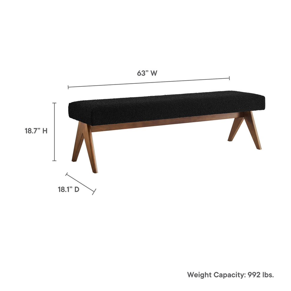 Lyra 63" Boucle Upholstered Bench by Modway | Benches | Modishstore - 9