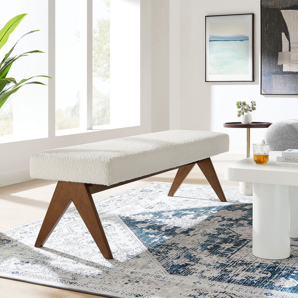 Lyra 63" Boucle Upholstered Bench by Modway | Benches | Modishstore - 15