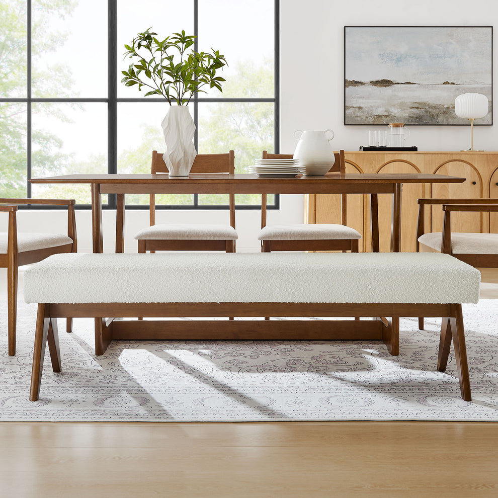 Lyra 63" Boucle Upholstered Bench by Modway | Benches | Modishstore - 16