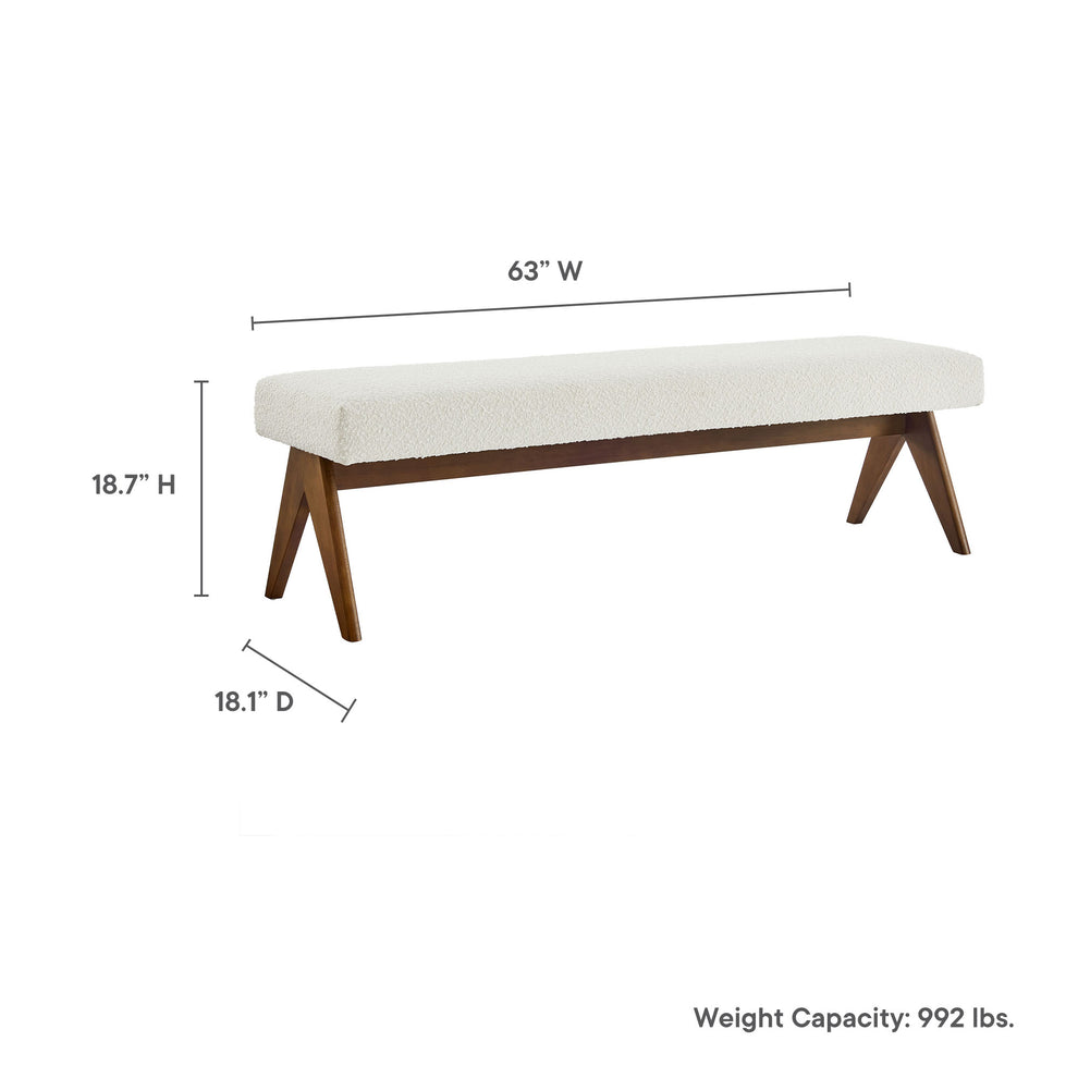 Lyra 63" Boucle Upholstered Bench by Modway | Benches | Modishstore - 18