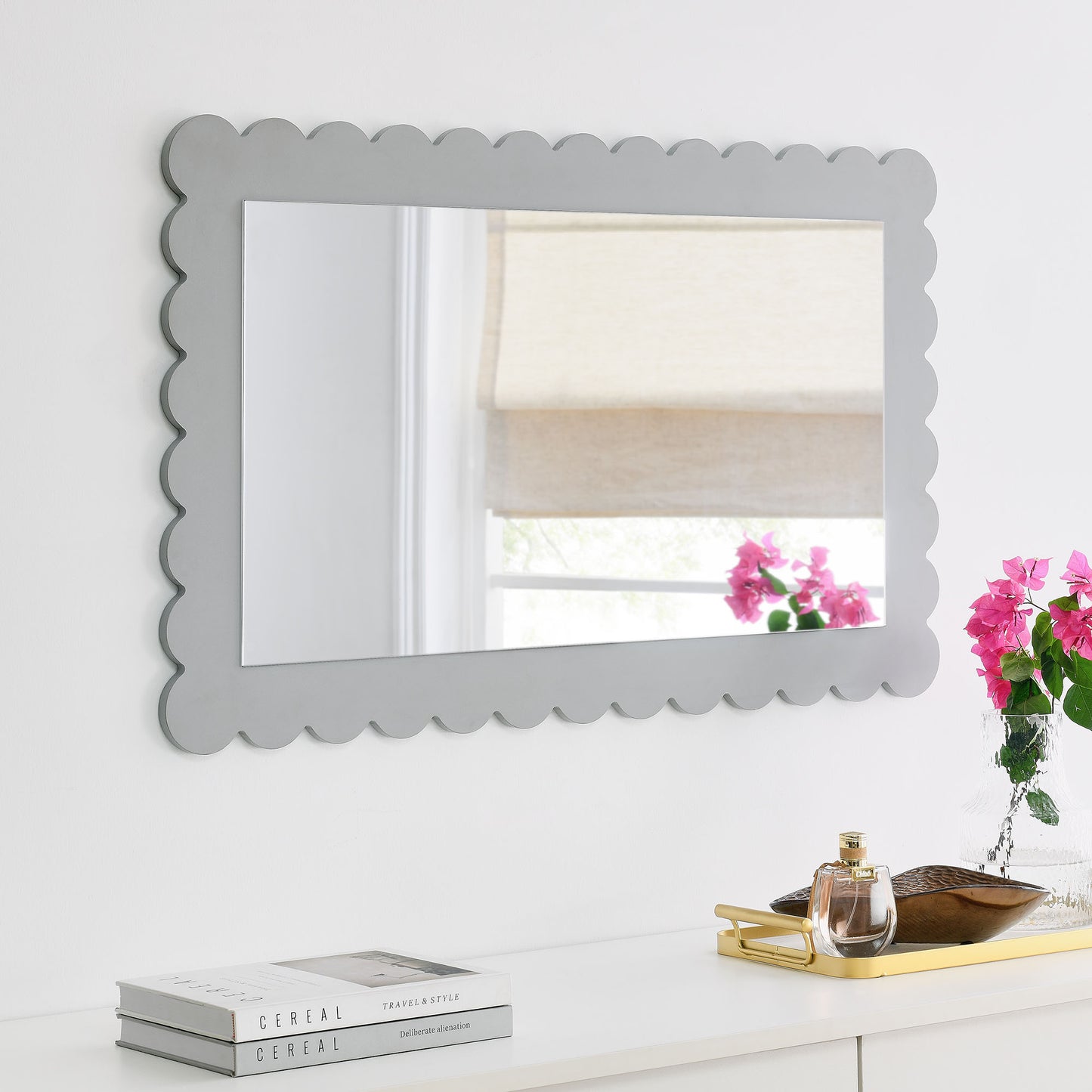 Emmeline Scalloped Rectangle Wall Mirror by Modway | Mirrors | Modishstore - 7