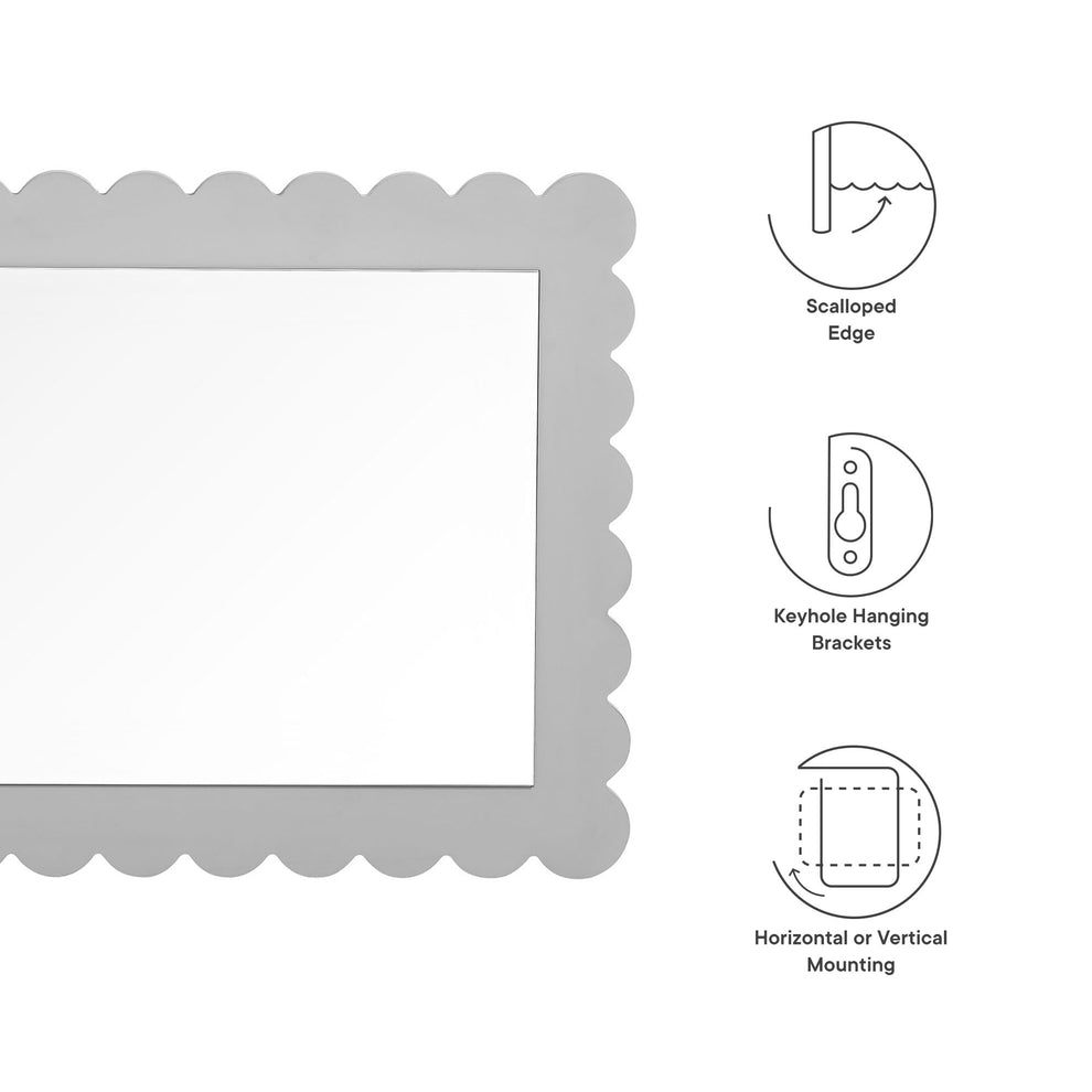 Emmeline Scalloped Rectangle Wall Mirror by Modway | Mirrors | Modishstore - 8