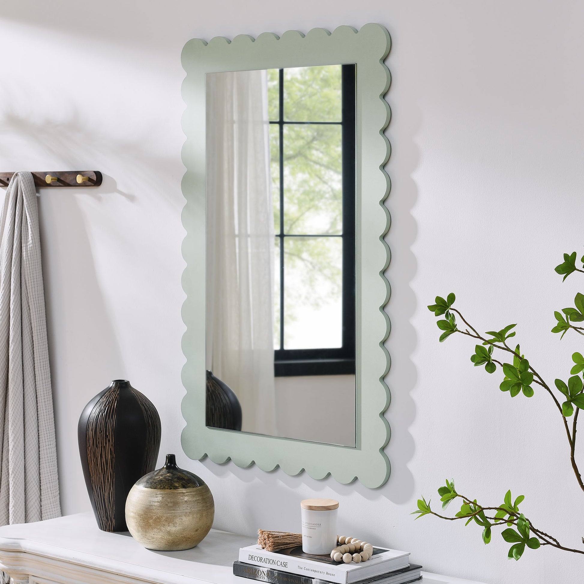 Emmeline Scalloped Rectangle Wall Mirror by Modway | Mirrors | Modishstore - 14