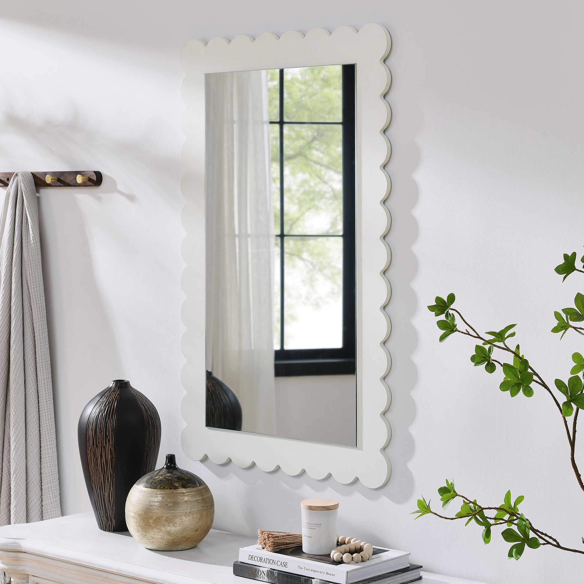 Emmeline Scalloped Rectangle Wall Mirror by Modway | Mirrors | Modishstore - 23