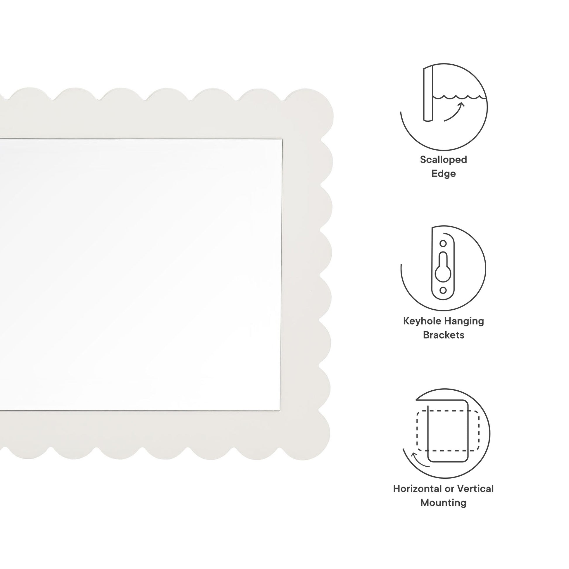 Emmeline Scalloped Rectangle Wall Mirror by Modway | Mirrors | Modishstore - 26