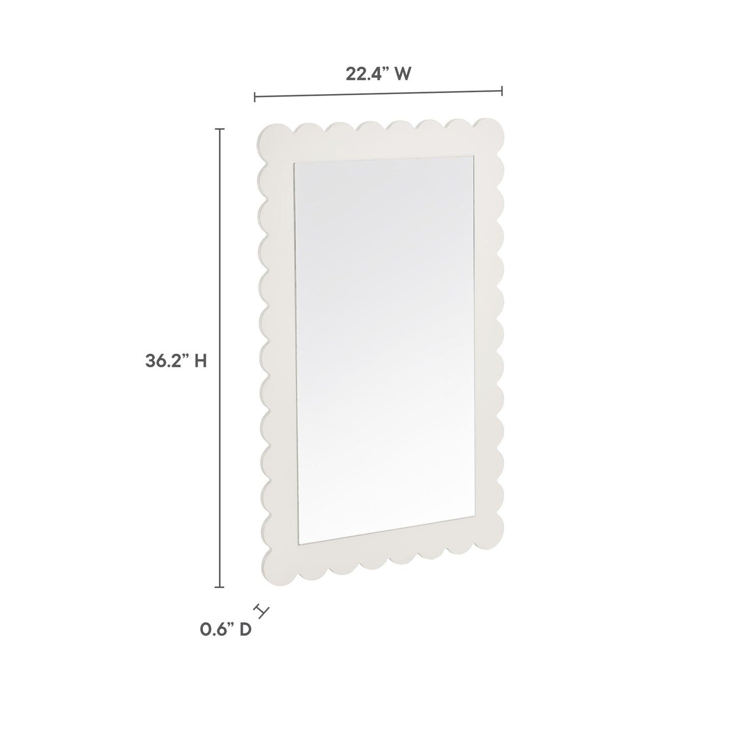 Emmeline Scalloped Rectangle Wall Mirror by Modway | Mirrors | Modishstore - 27