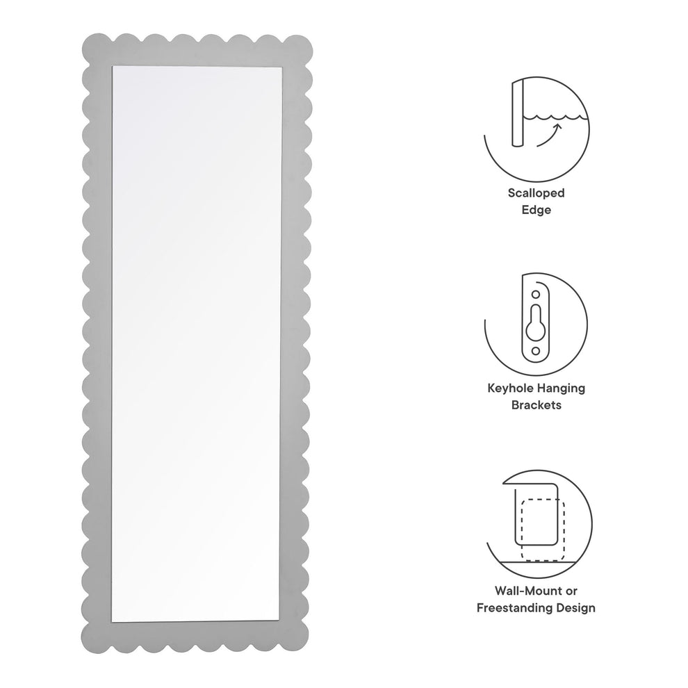 Emmeline Scalloped Rectangle Floor Mirror by Modway | Mirrors | Modishstore - 7