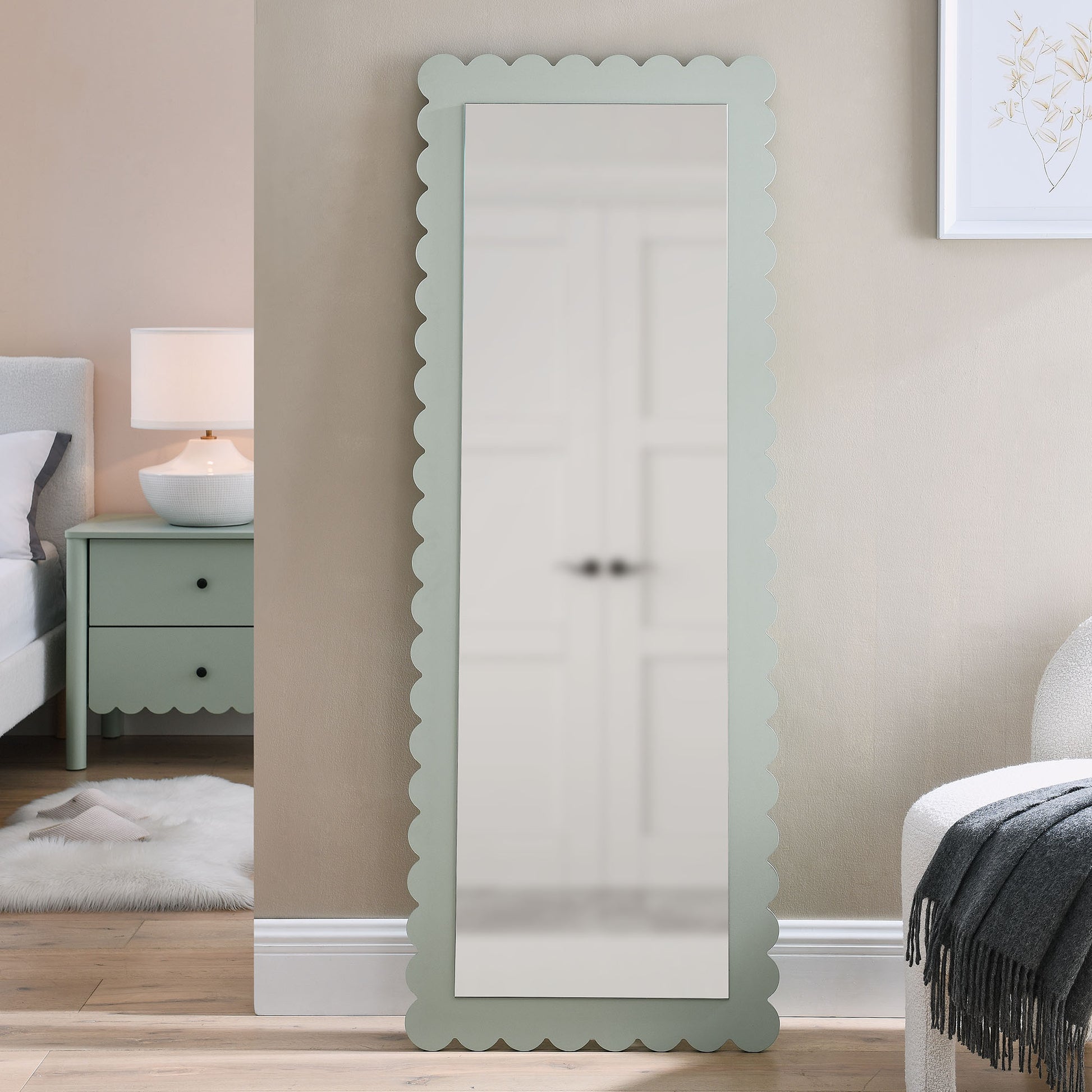 Emmeline Scalloped Rectangle Floor Mirror by Modway | Mirrors | Modishstore - 14