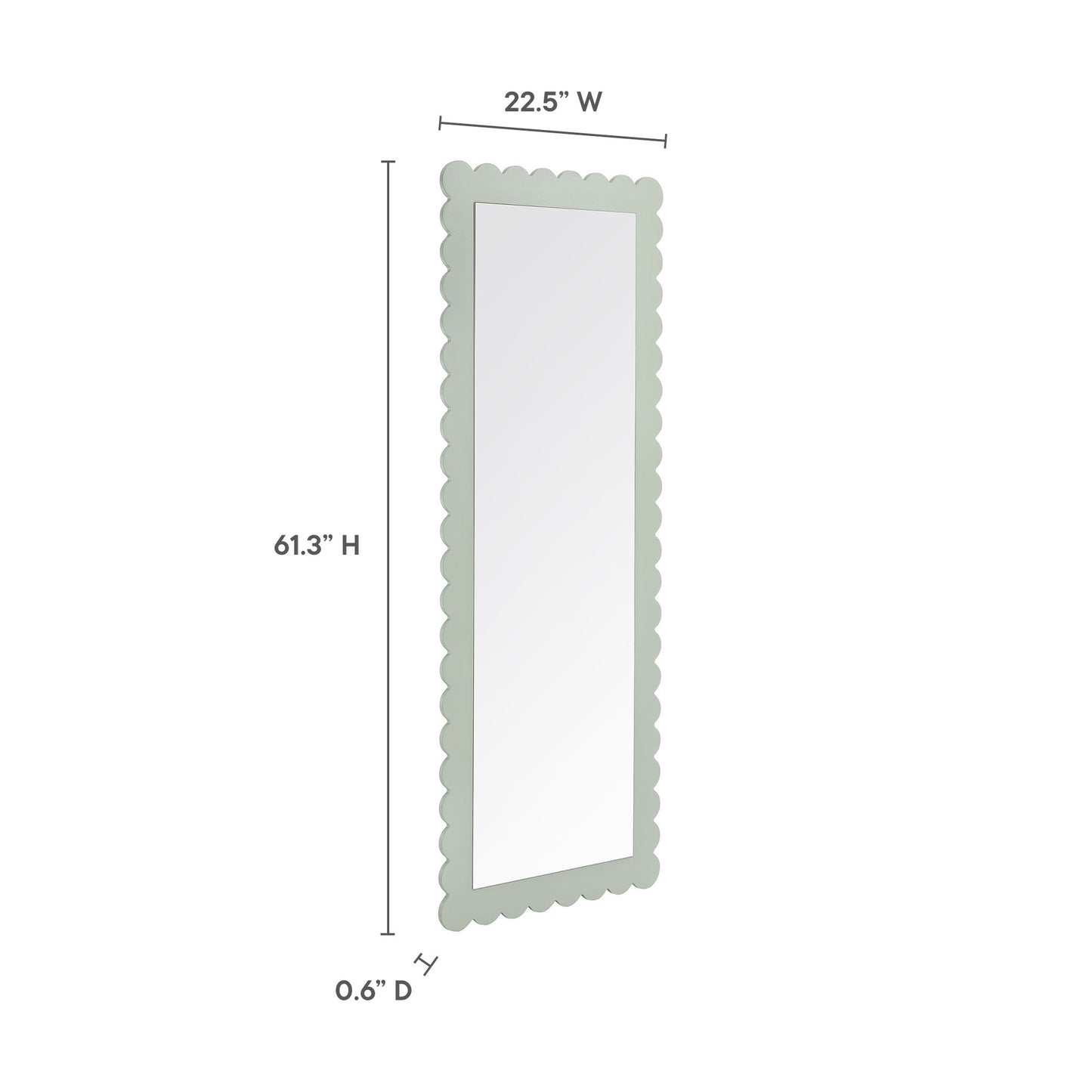 Emmeline Scalloped Rectangle Floor Mirror by Modway | Mirrors | Modishstore - 16