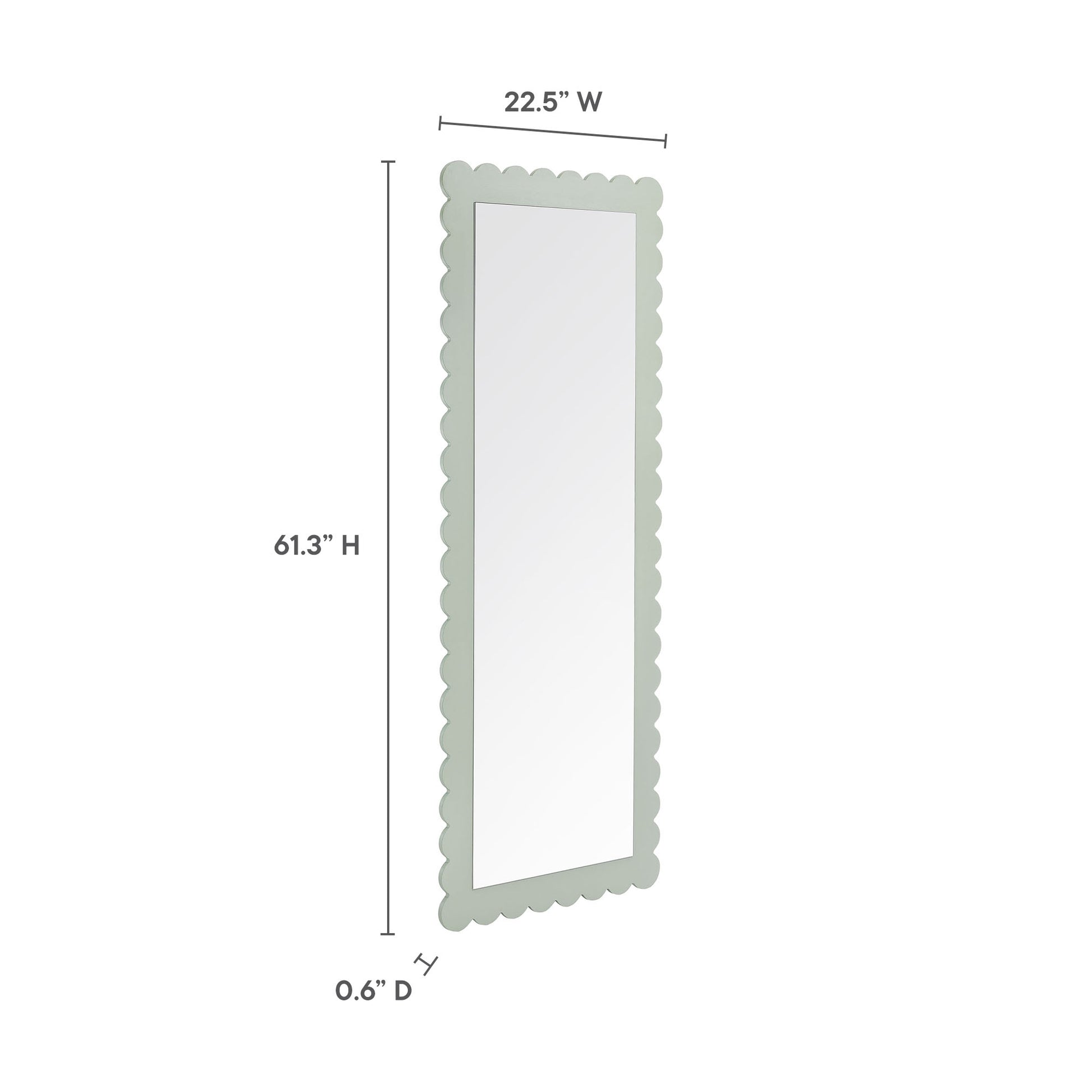 Emmeline Scalloped Rectangle Floor Mirror by Modway | Mirrors | Modishstore - 16