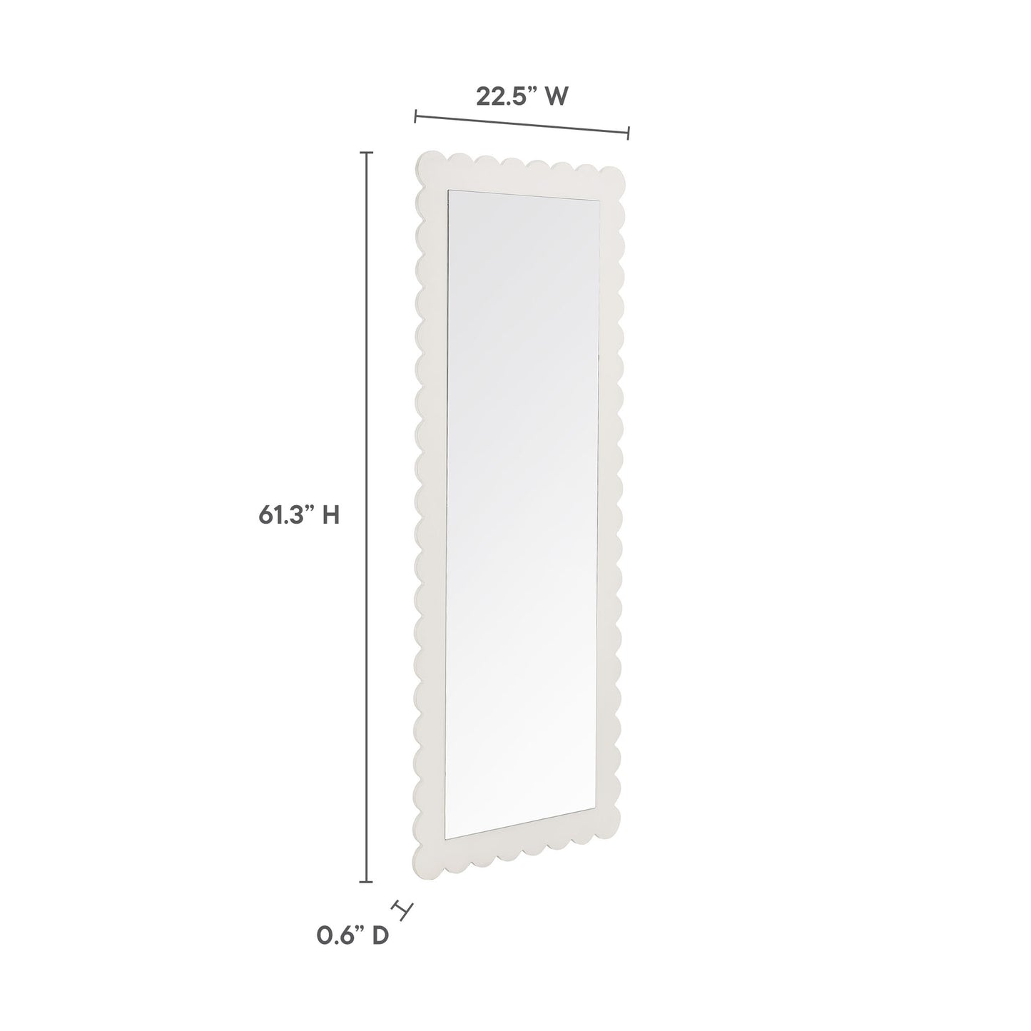 Emmeline Scalloped Rectangle Floor Mirror by Modway | Mirrors | Modishstore - 24