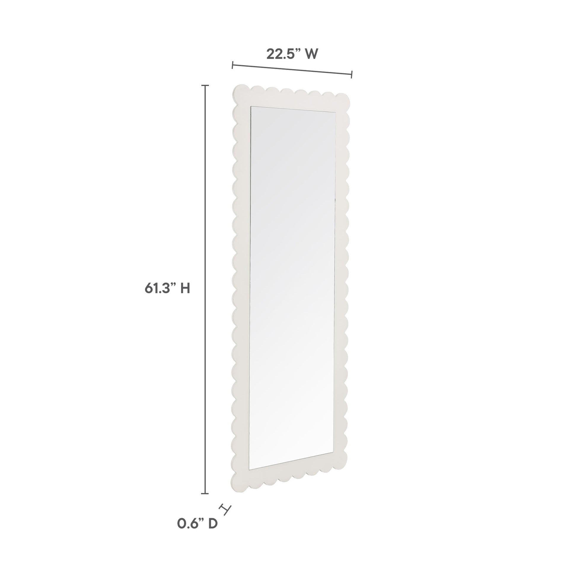 Emmeline Scalloped Rectangle Floor Mirror by Modway | Mirrors | Modishstore - 24