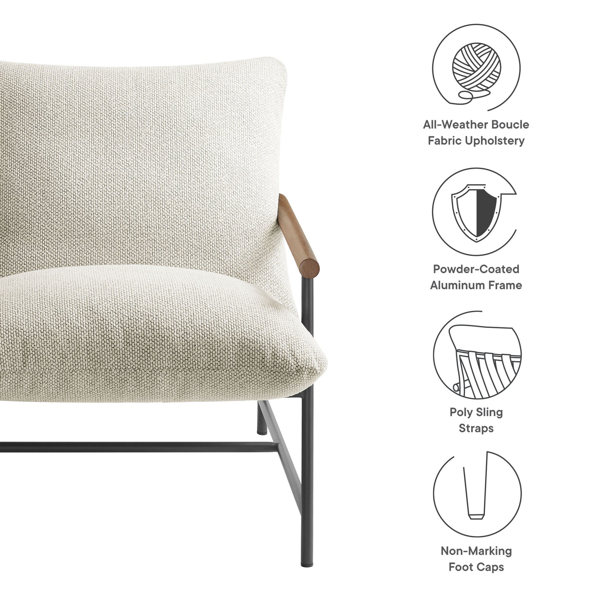 Raya Outdoor Patio Boucle Sling Lounge Chair by Modway | Lounge Chairs | Modishstore - 17