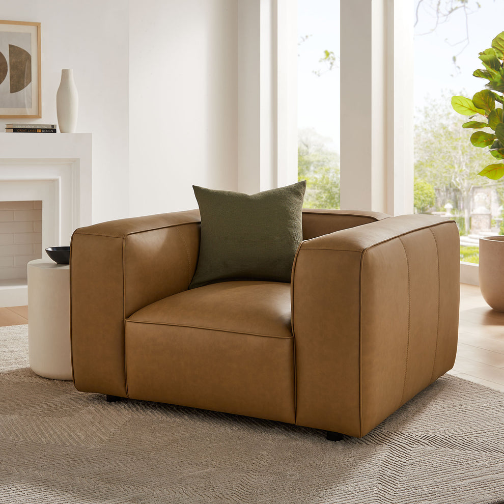 Auren Upholstered Vegan Leather Modular Armchair by Modway | Armchairs | Modishstore - 1