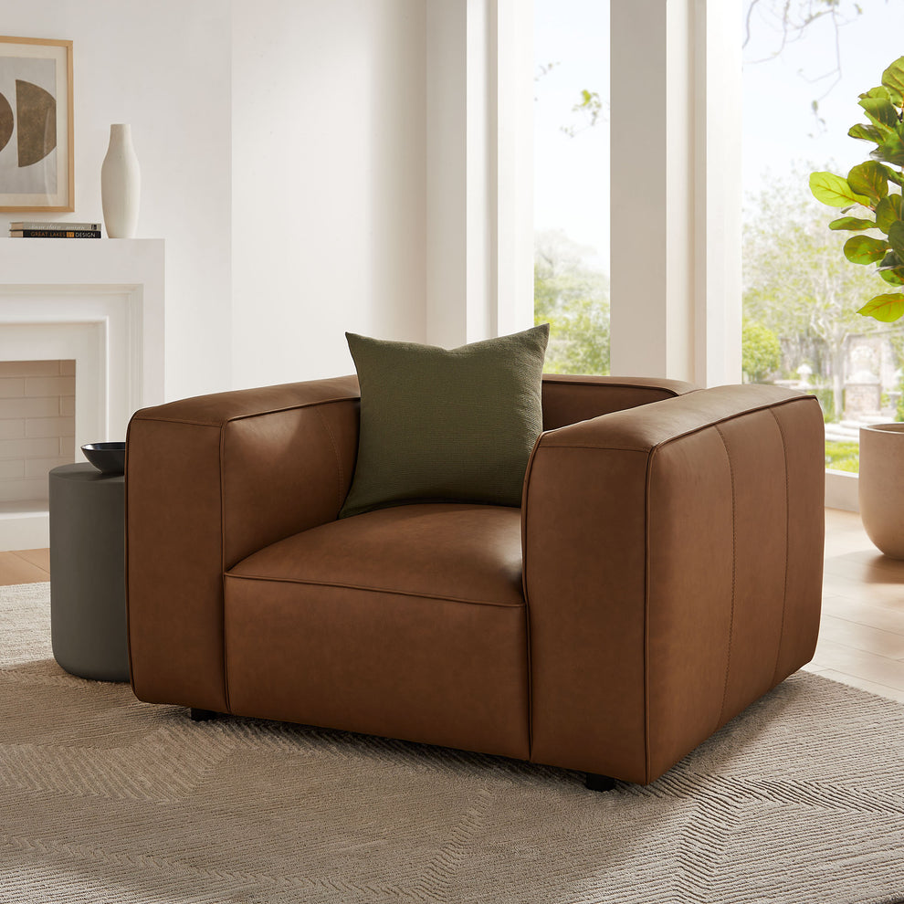 Auren Upholstered Vegan Leather Modular Armchair by Modway | Armchairs | Modishstore - 18