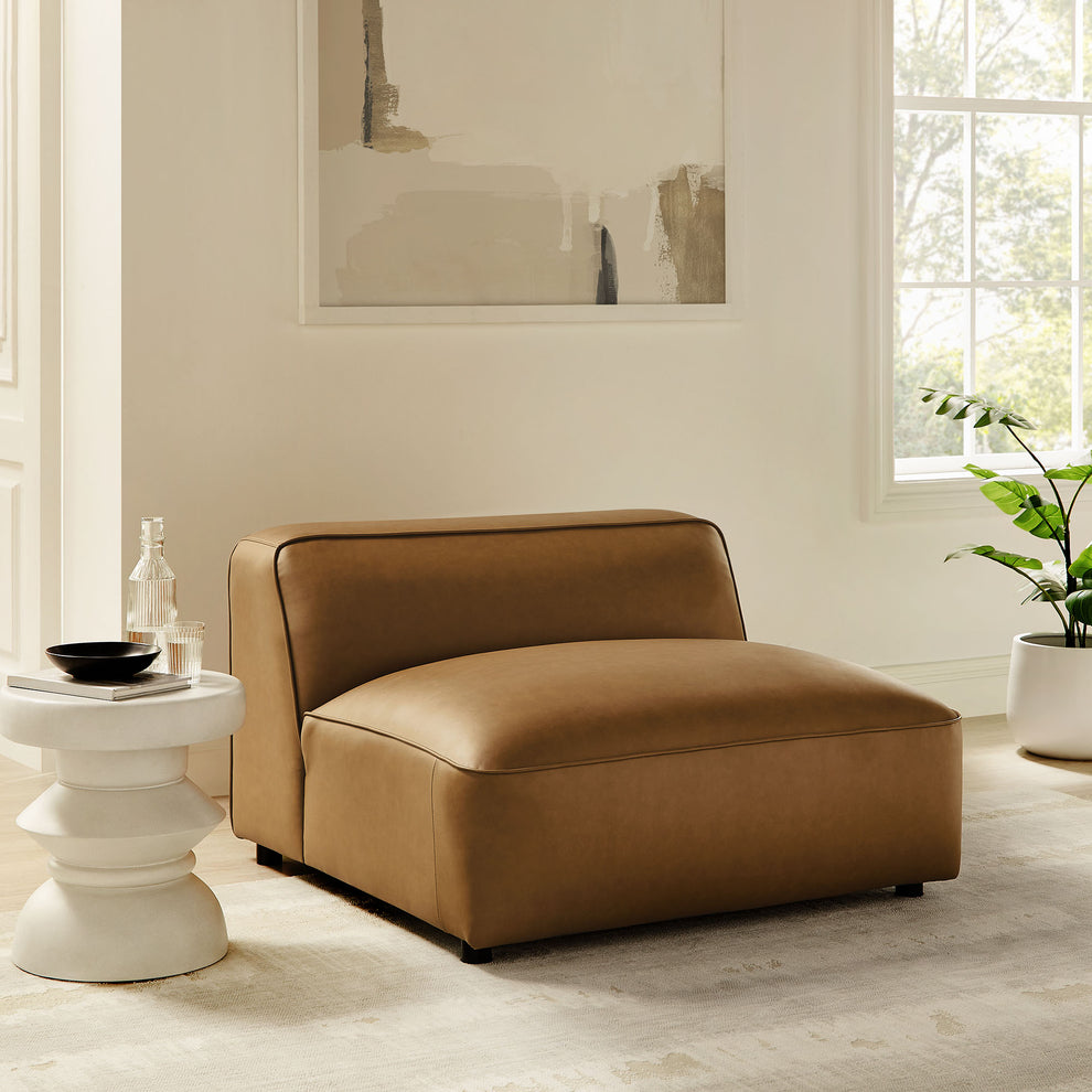 Auren Upholstered Vegan Leather Modular Armless Chair by Modway | Accent Chairs | Modishstore - 1
