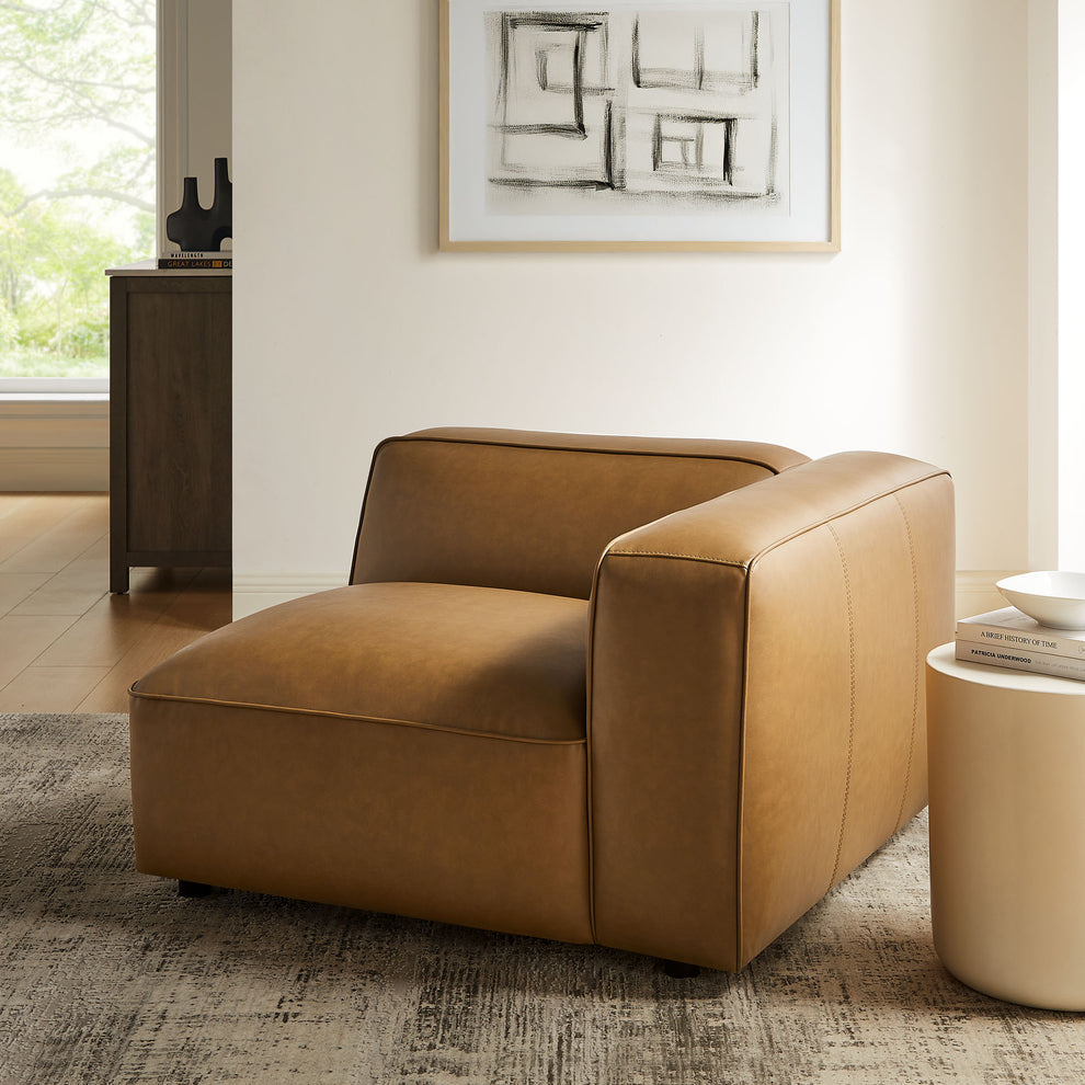 Auren Upholstered Vegan Leather Modular Right Armchair by Modway | Armchairs | Modishstore - 1