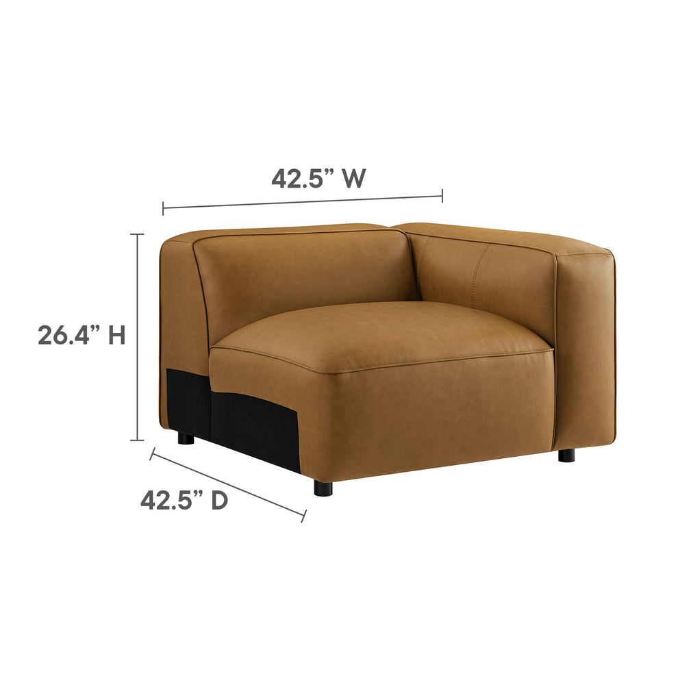 Auren Upholstered Vegan Leather Modular Right Armchair by Modway | Armchairs | Modishstore - 9