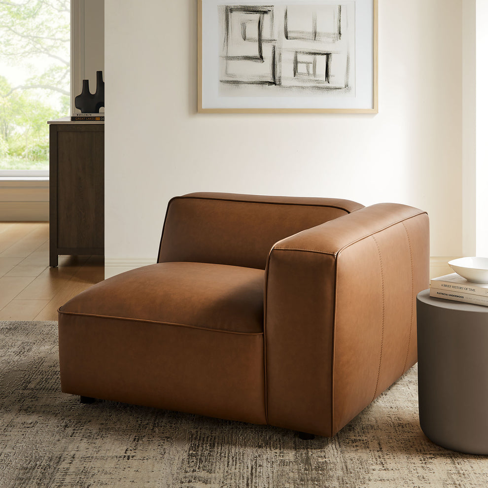 Auren Upholstered Vegan Leather Modular Right Armchair by Modway | Armchairs | Modishstore - 17