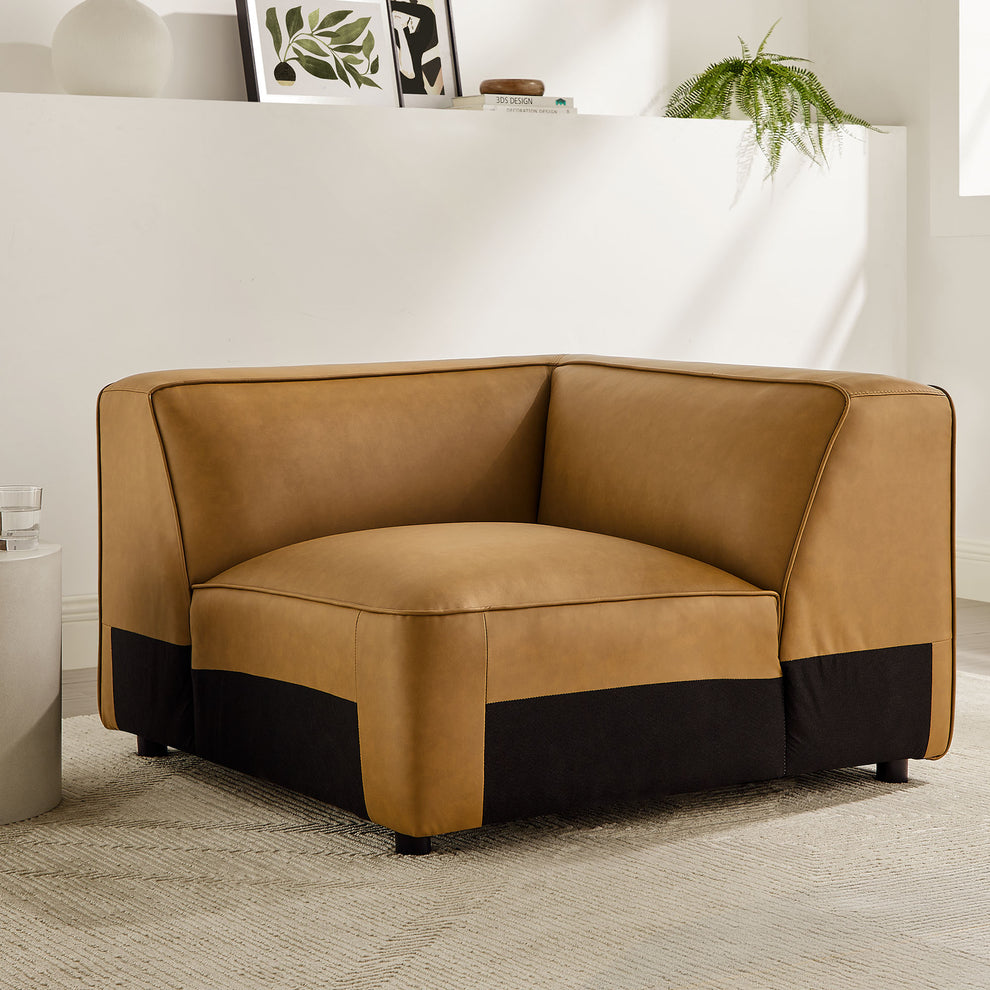 Auren Upholstered Vegan Leather Modular Corner Chair by Modway | Side Chairs | Modishstore - 1