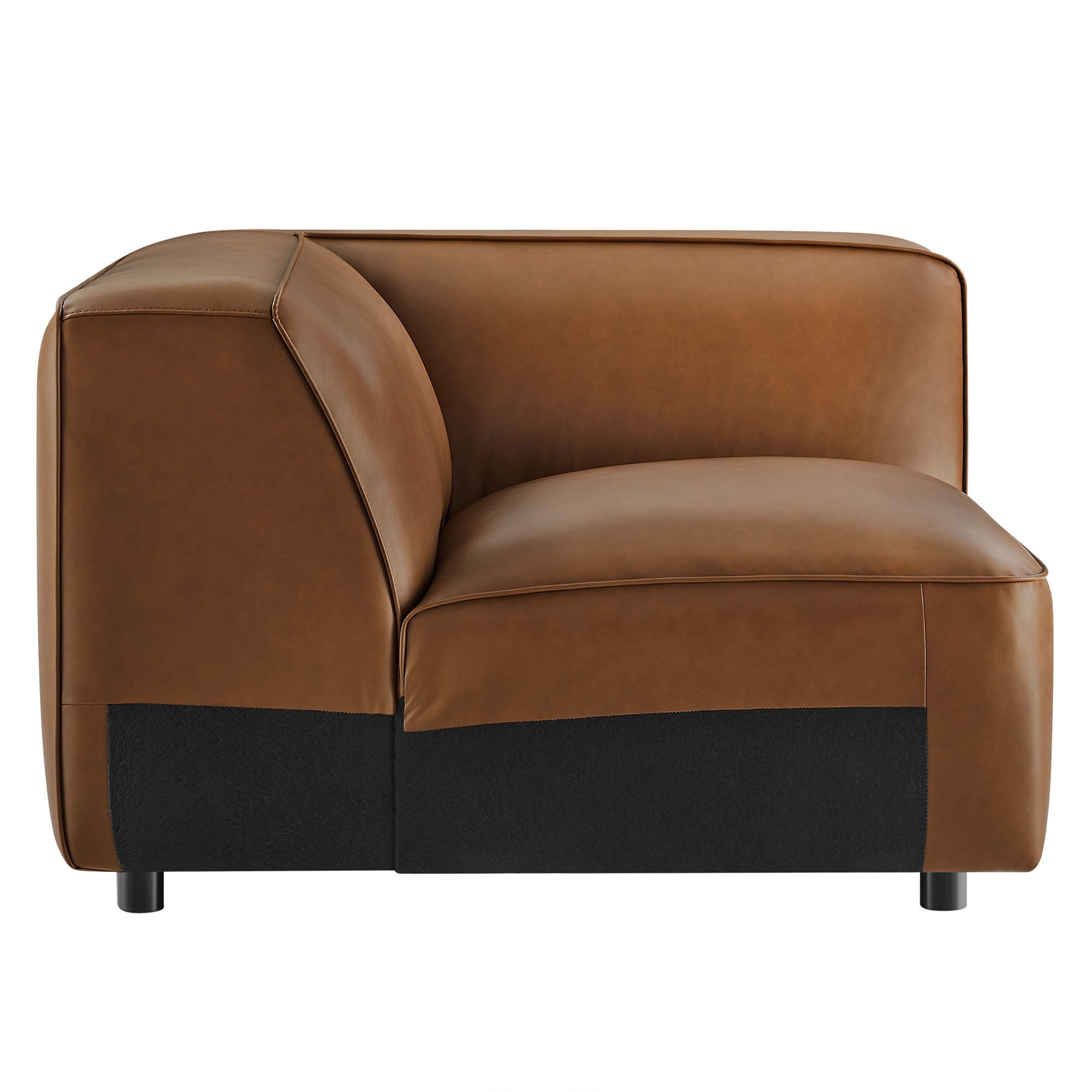 Auren Upholstered Vegan Leather Modular Corner Chair - Thumbnail 2