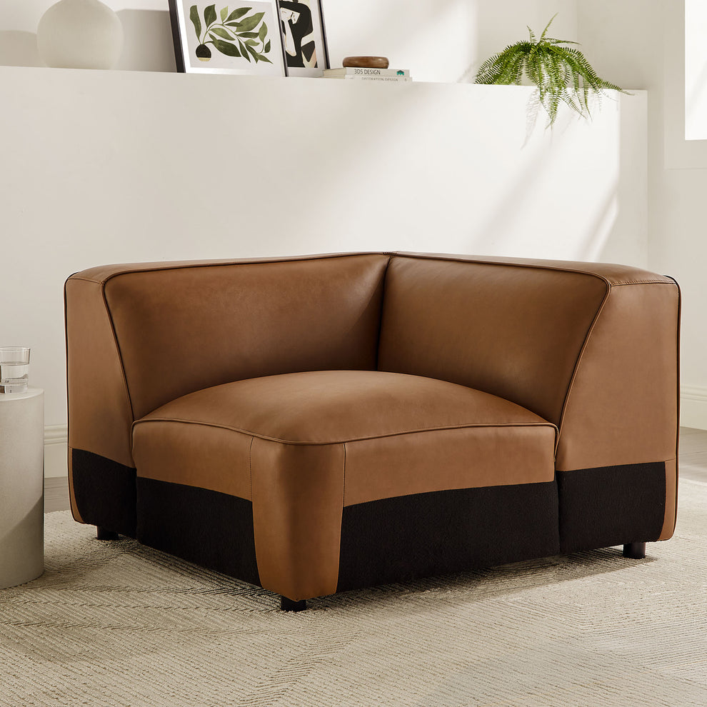 Auren Upholstered Vegan Leather Modular Corner Chair by Modway | Side Chairs | Modishstore - 18
