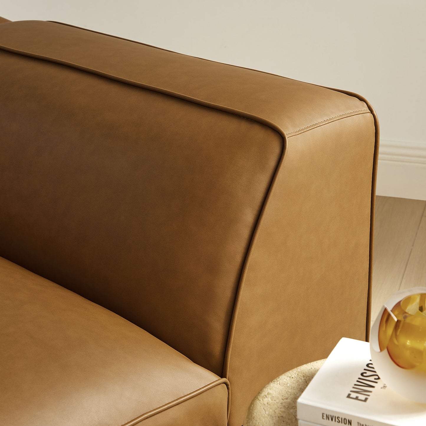Auren Upholstered Vegan Leather Modular Left Armchair by Modway | Armchairs | Modishstore - 8