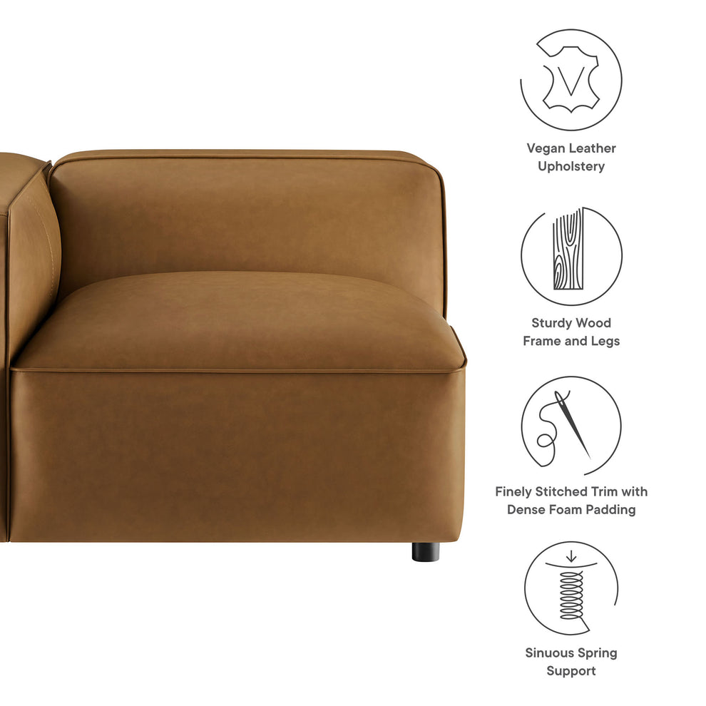 Auren Upholstered Vegan Leather Modular Left Armchair by Modway | Armchairs | Modishstore - 9