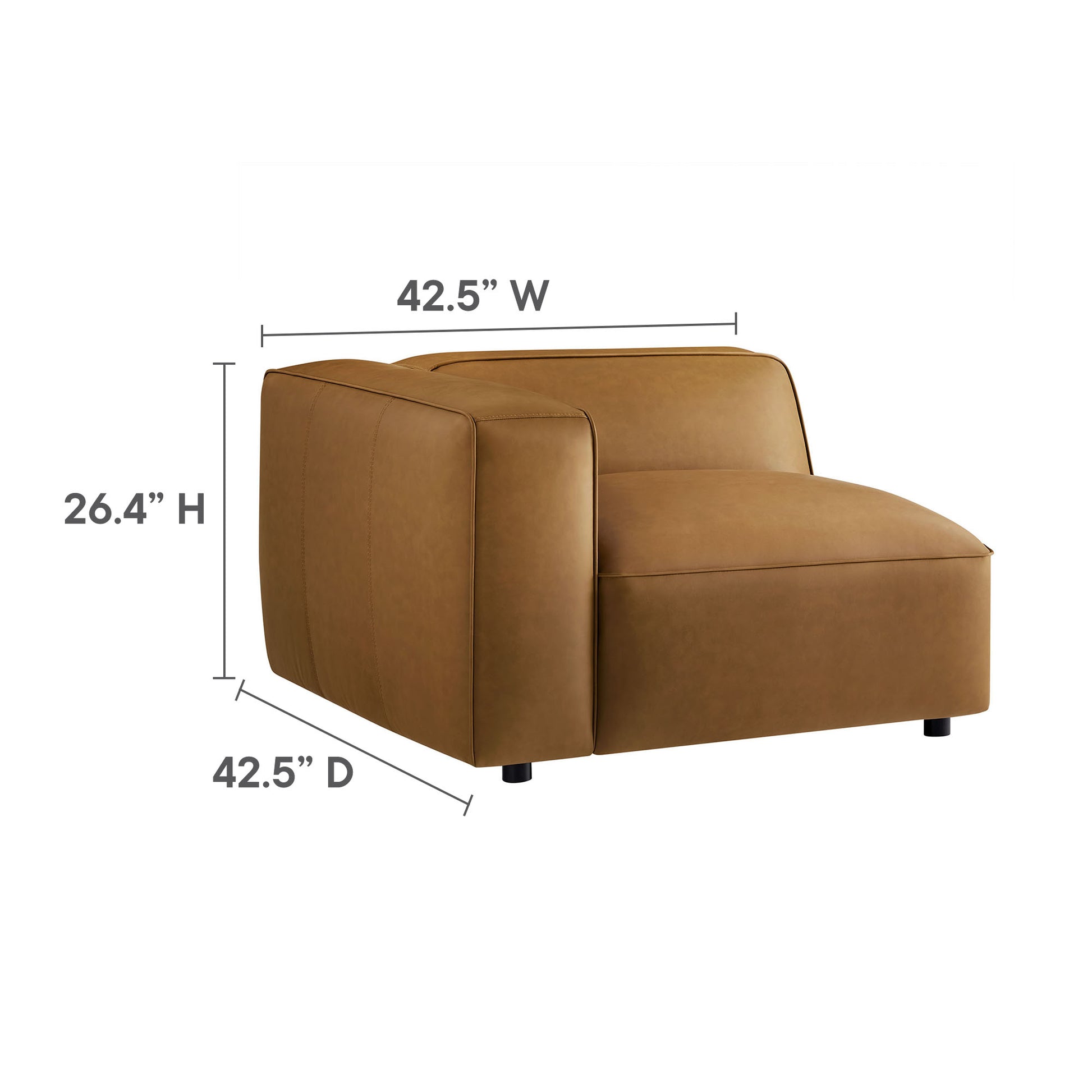 Auren Upholstered Vegan Leather Modular Left Armchair by Modway | Armchairs | Modishstore - 10