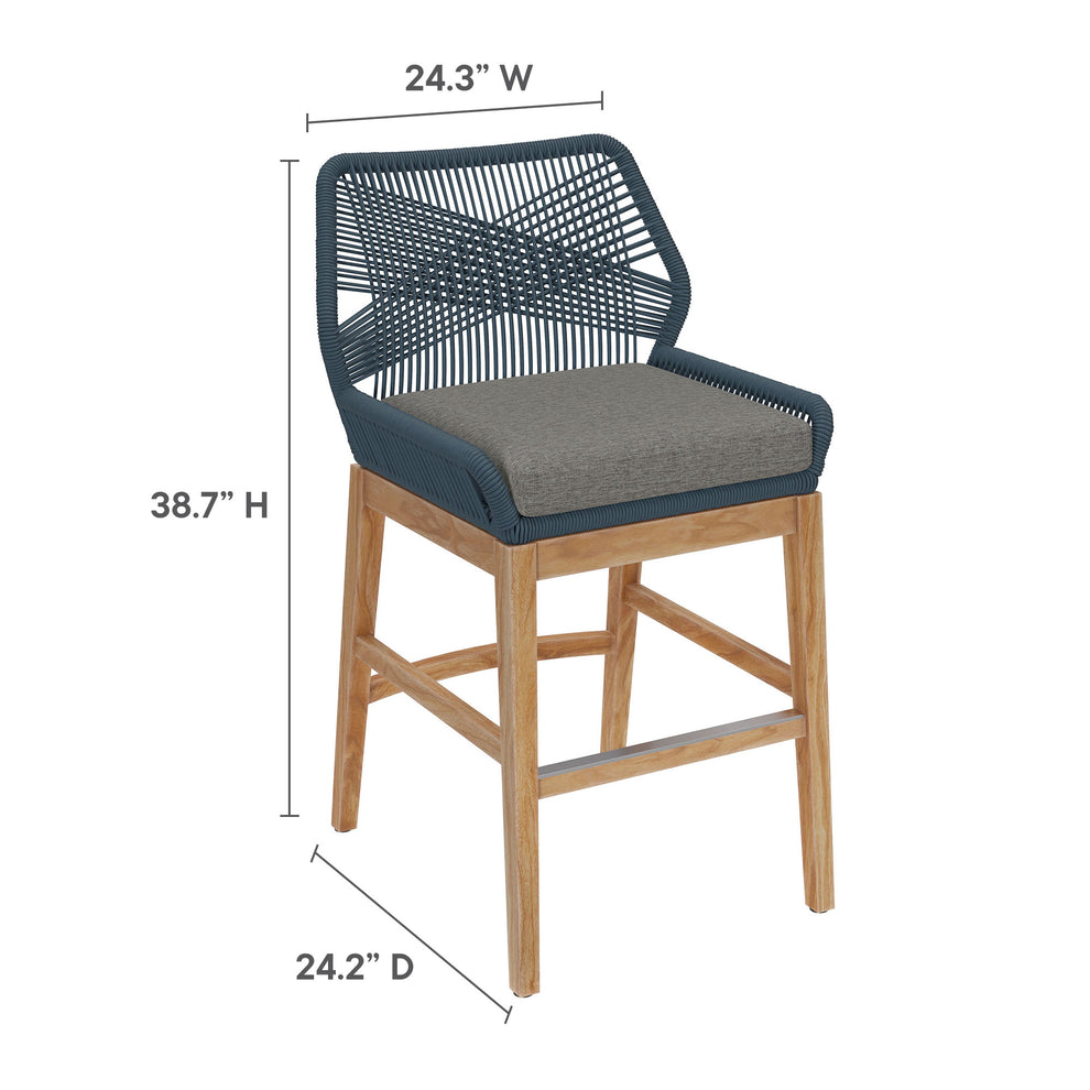 Wellspring Outdoor Patio Teak and Rope Counter Stool by Modway | Counter Stools | Modishstore - 9