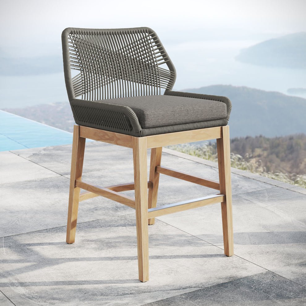 Wellspring Outdoor Patio Teak and Rope Counter Stool by Modway | Counter Stools | Modishstore - 16