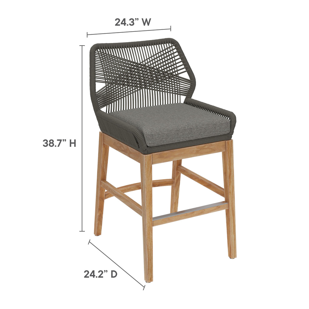 Wellspring Outdoor Patio Teak and Rope Counter Stool by Modway | Counter Stools | Modishstore - 18
