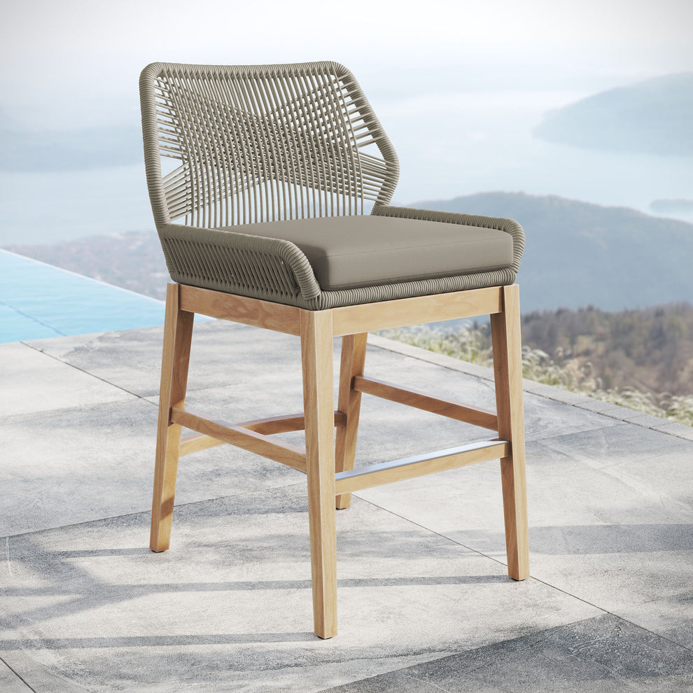 Wellspring Outdoor Patio Teak and Rope Counter Stool by Modway | Counter Stools | Modishstore - 25