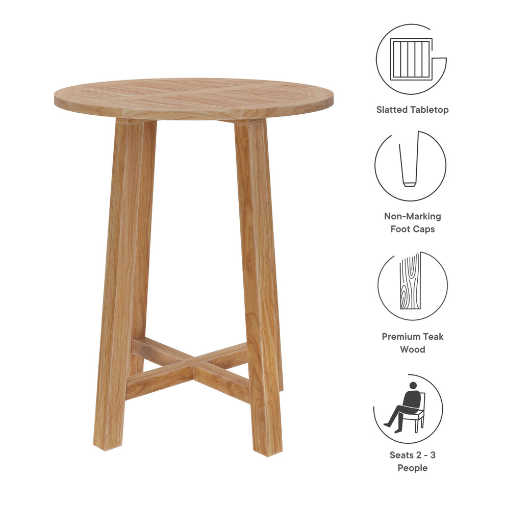 Wellspring 36" Outdoor Patio Teak Wood Bar Table by Modway | Bar Tables | Modishstore - 6