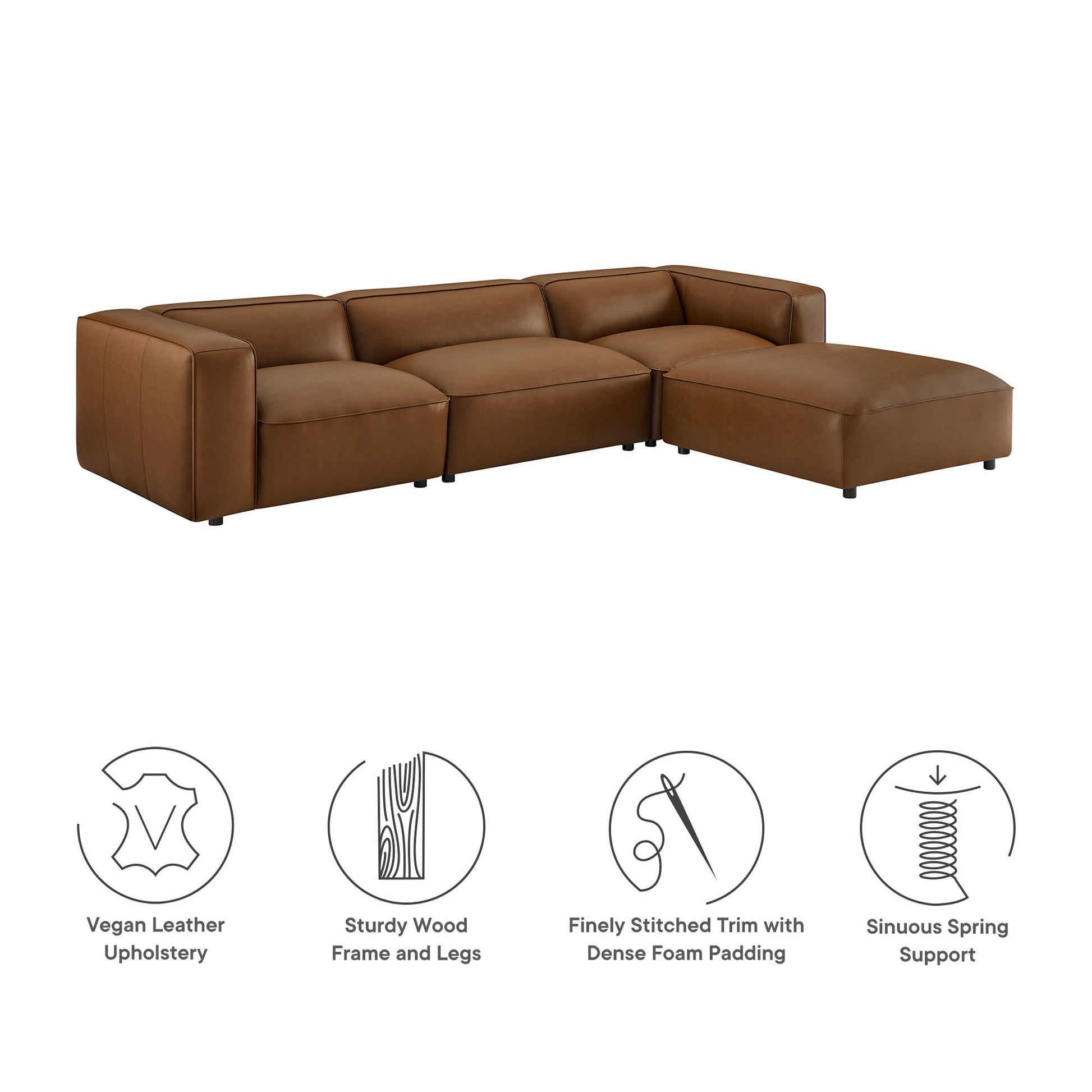Auren 4-Piece Vegan Leather Modular Sofa Set by Modway | Sofa Set | Modishstore - 14