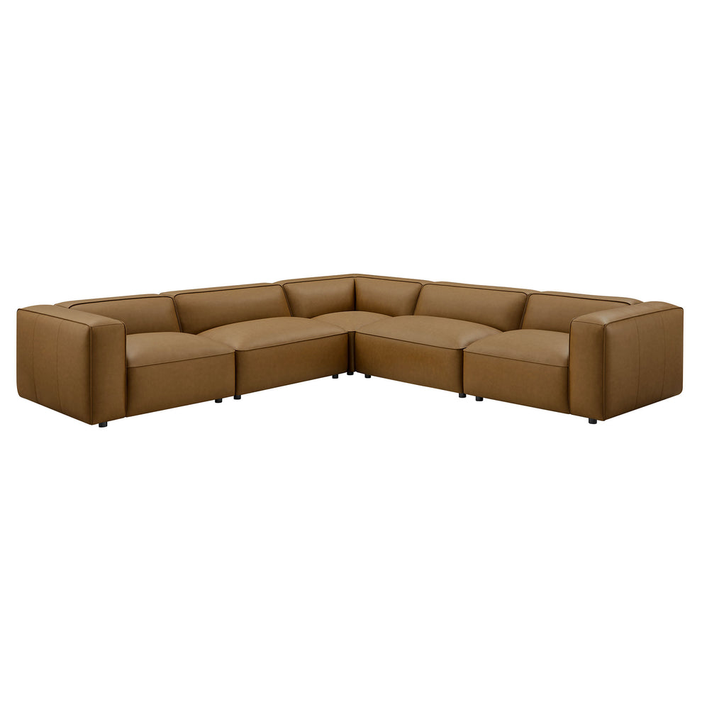 Auren 5-Piece Upholstered Vegan Leather Modular L-Shaped Sofa by Modway | Sofa Set | Modishstore - 2