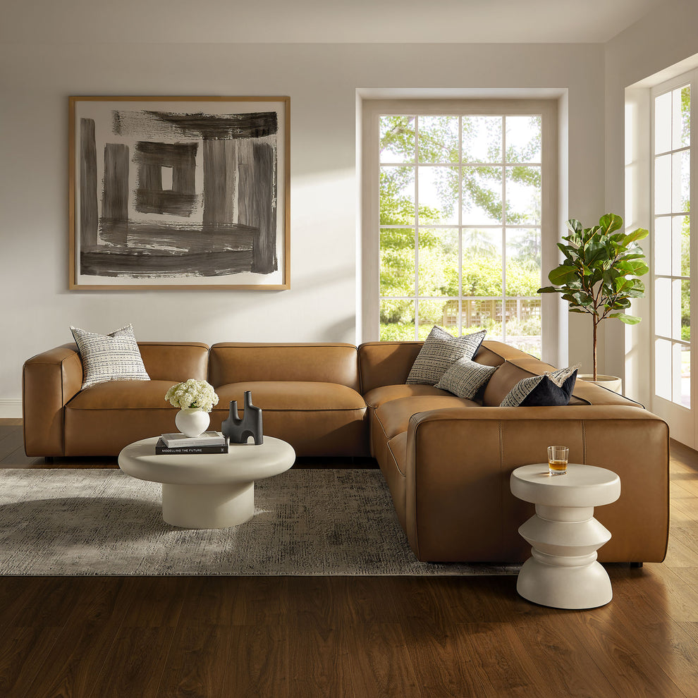 Auren 5-Piece Upholstered Vegan Leather Modular L-Shaped Sofa by Modway | Sofa Set | Modishstore - 1