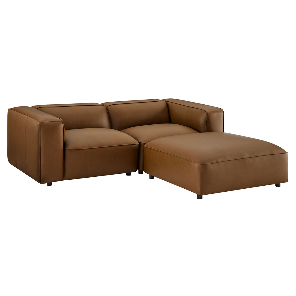 Auren 3-Piece Upholstered Vegan Leather Modular Loveseat with Ottoman by Modway | Sofa Set | Modishstore - 9