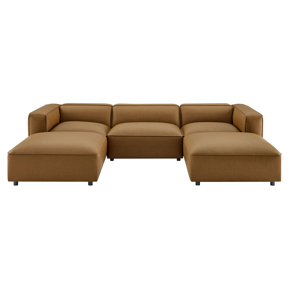 Auren 5-Piece Upholstered Vegan Leather Modular U-Shaped Sofa by Modway | Sofa Set | Modishstore - 2